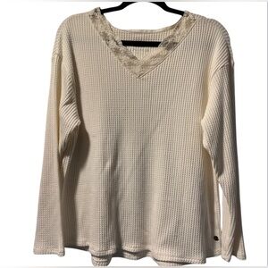 Justice waffle knit long sleeve shirt size 20-22